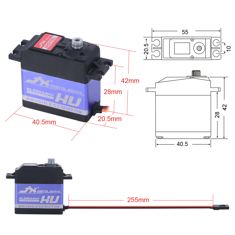 JX BLS6034HV 60g 33kg Бесщеточ – обзор и цена Rc Helicopter Servo